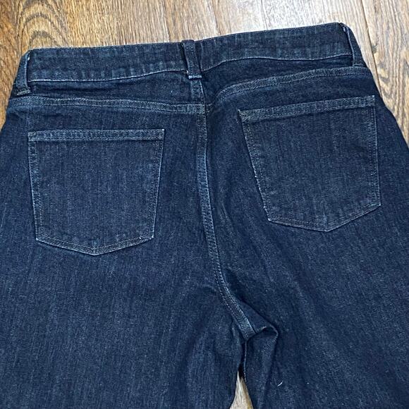Talbots Dark Indigo Jeans Size 12 Petite Denim Straight Leg Cotton Blend Pants - Picture 5 of 9